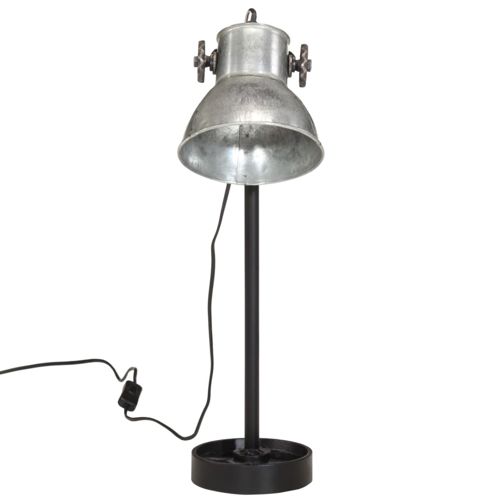 vidaXL skrivebordslampe 15x15x15 cm 25 W E27 vintagesølv