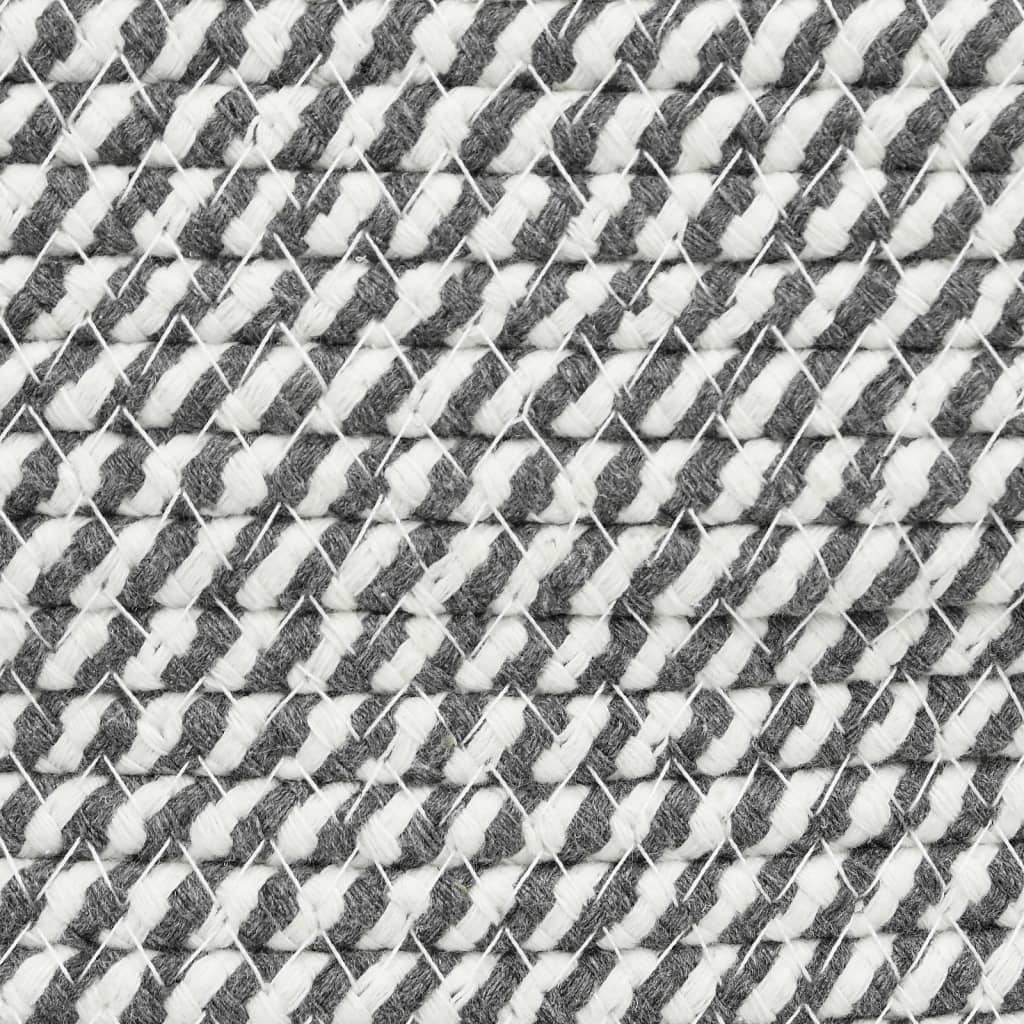 vidaXL vasketøjskurv Ø60x36 cm bomuld grå og hvid