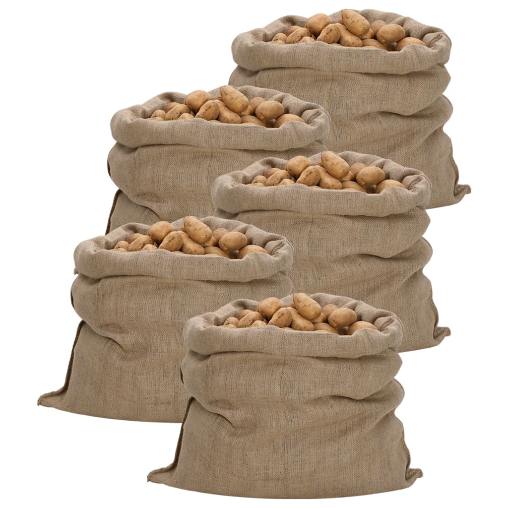 vidaXL jutesække 5 stk. 100x110 cm 100 % jute 340 g/m2