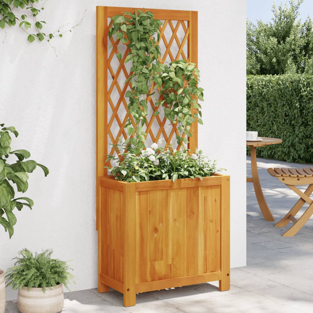 vidaXL plantekasse med espalier 55x29,5x132 cm massivt akacietræ