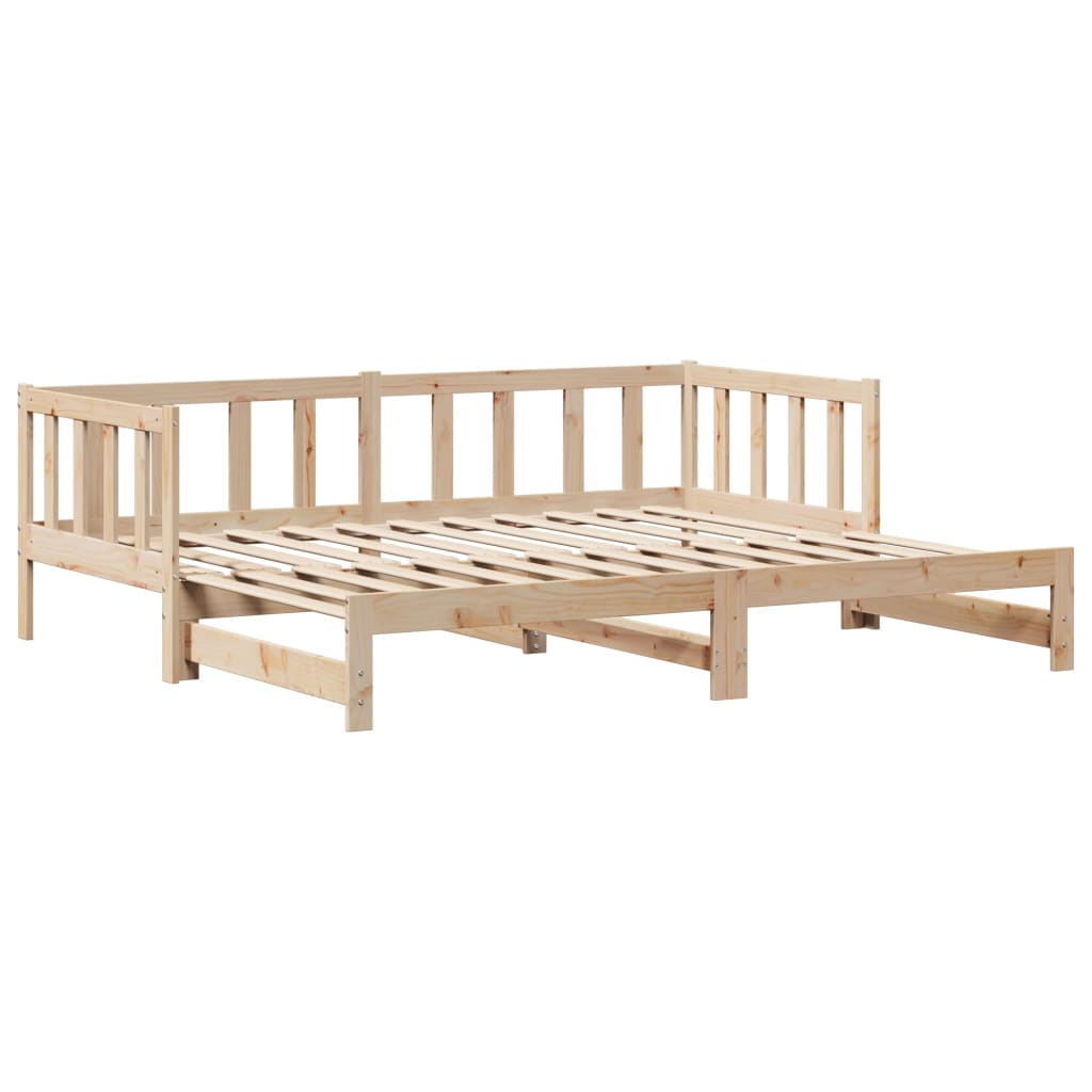 vidaXL daybed med udtræk og skuffer 90x190 cm massivt fyrretræ