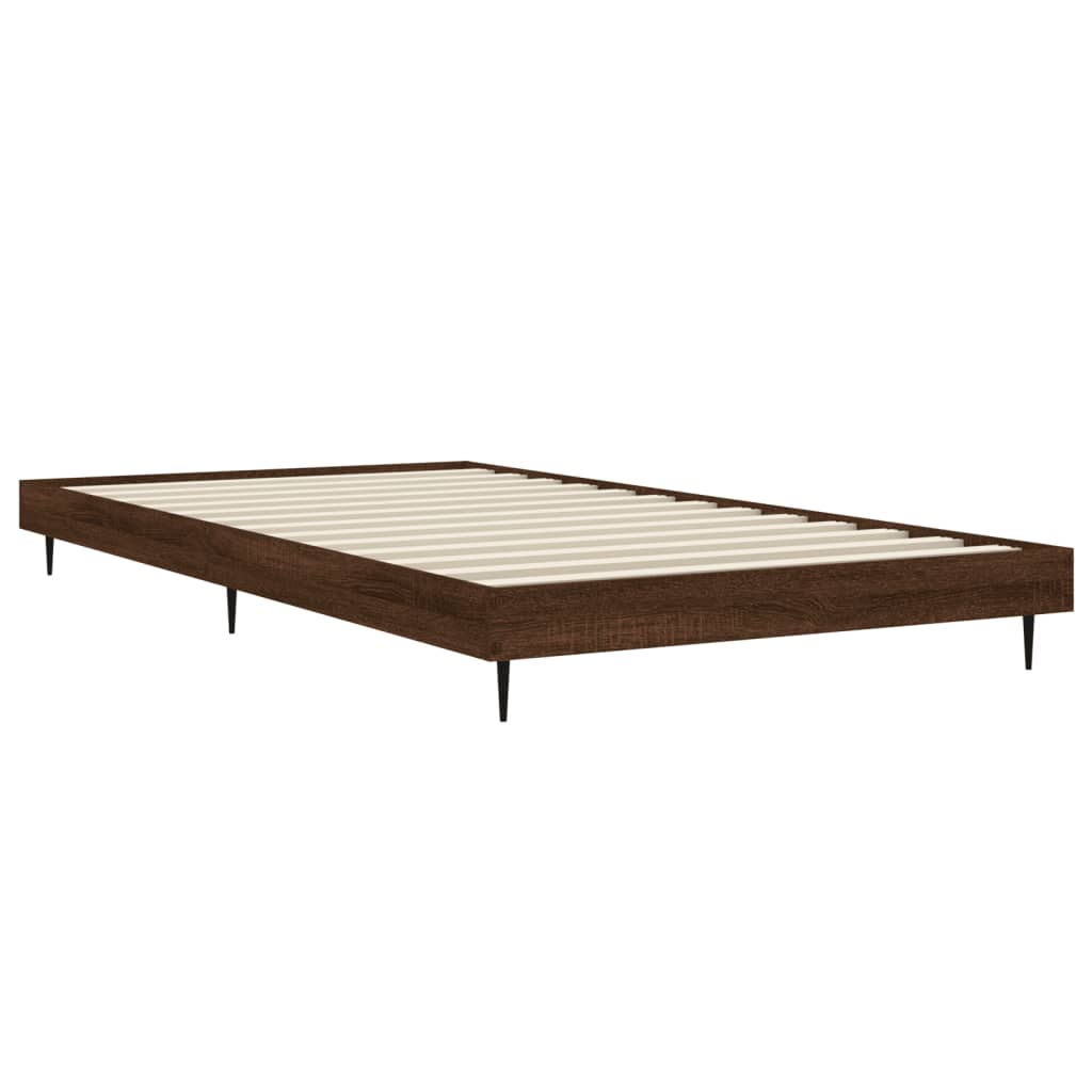 vidaXL sengeramme 90x190 cm uden madras konstrueret træ brunt eg