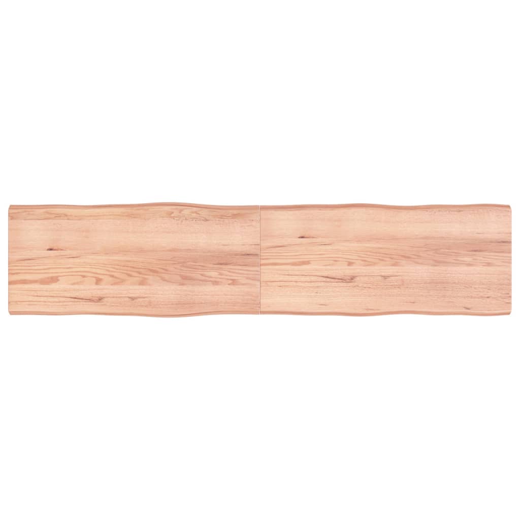 vidaXL bordplade 220x50x(2-6) cm naturlig kant behandlet træ lysebrun