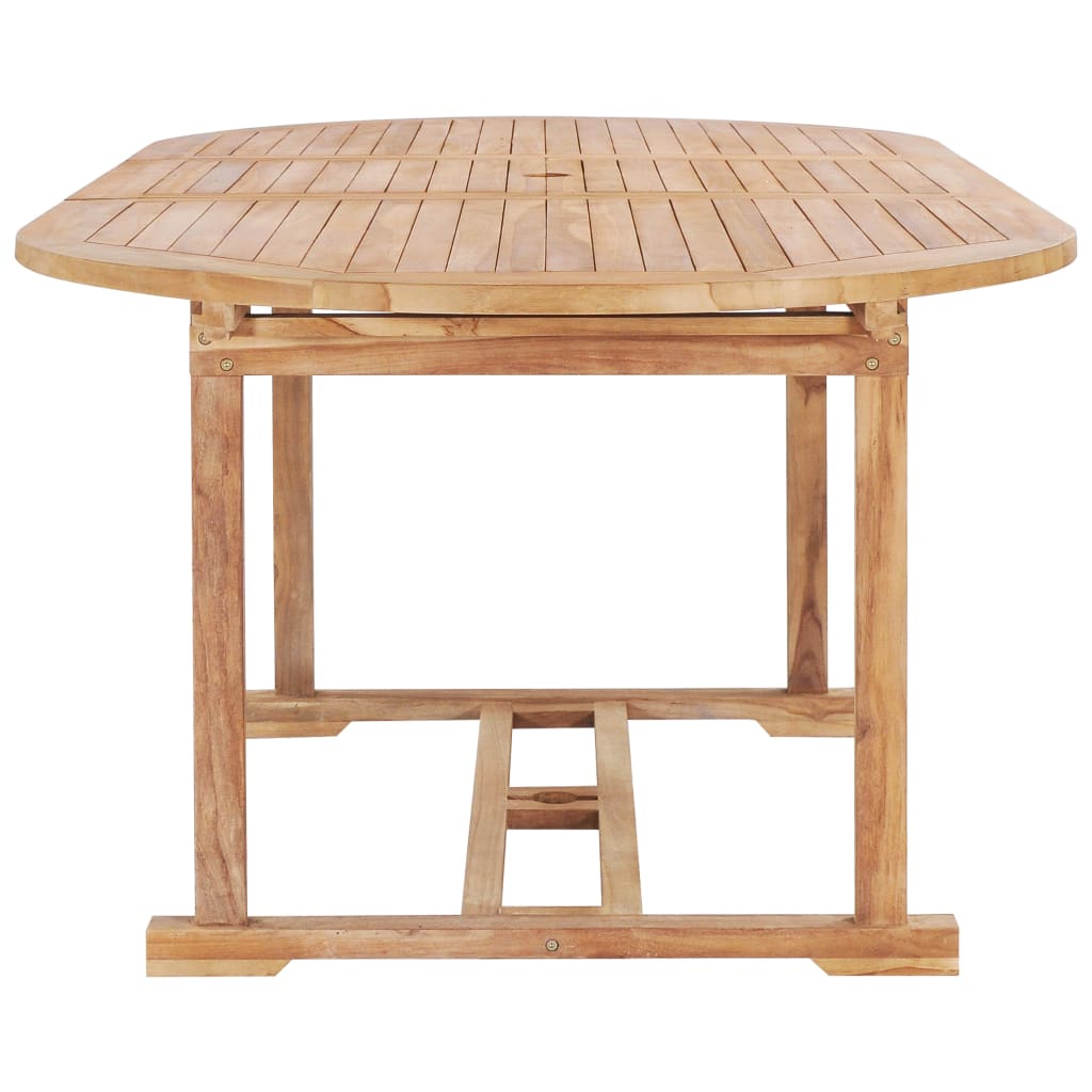 vidaXL udendørs spisebordssæt 7 dele 150-200x100x75 cm massivt teak