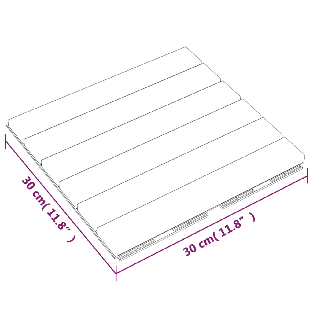 vidaXL terrassebrædder 30 stk. 30x30 cm lodret mønster massivt teak