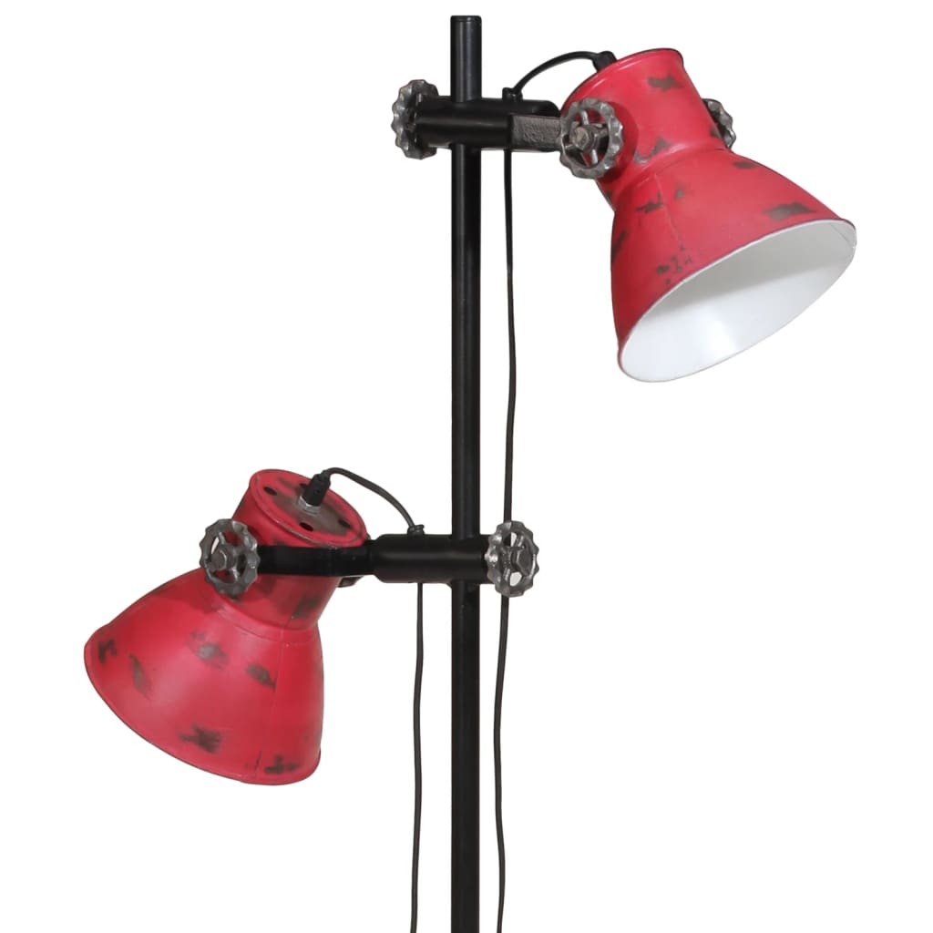 vidaXL gulvlampe 25 W 25x25x90/160 cm E27 rustik rød