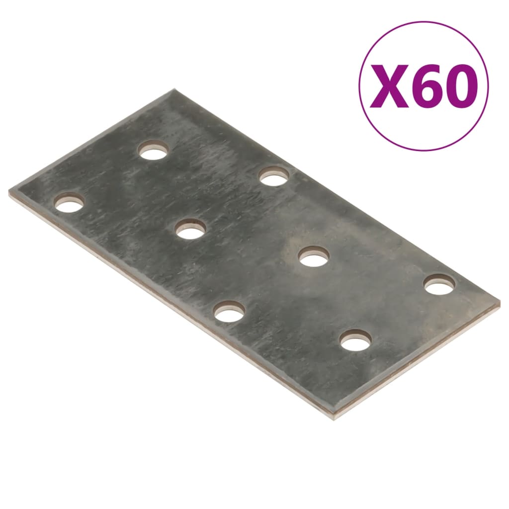 vidaXL perforerede plader 60 stk. 2 mm 80x40 mm galvaniseret stål