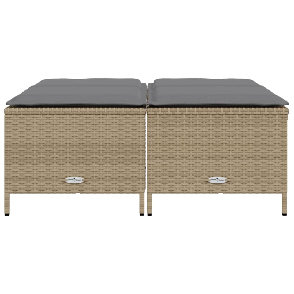 vidaXL haveskamler 4 stk. med hynder polyrattan beige