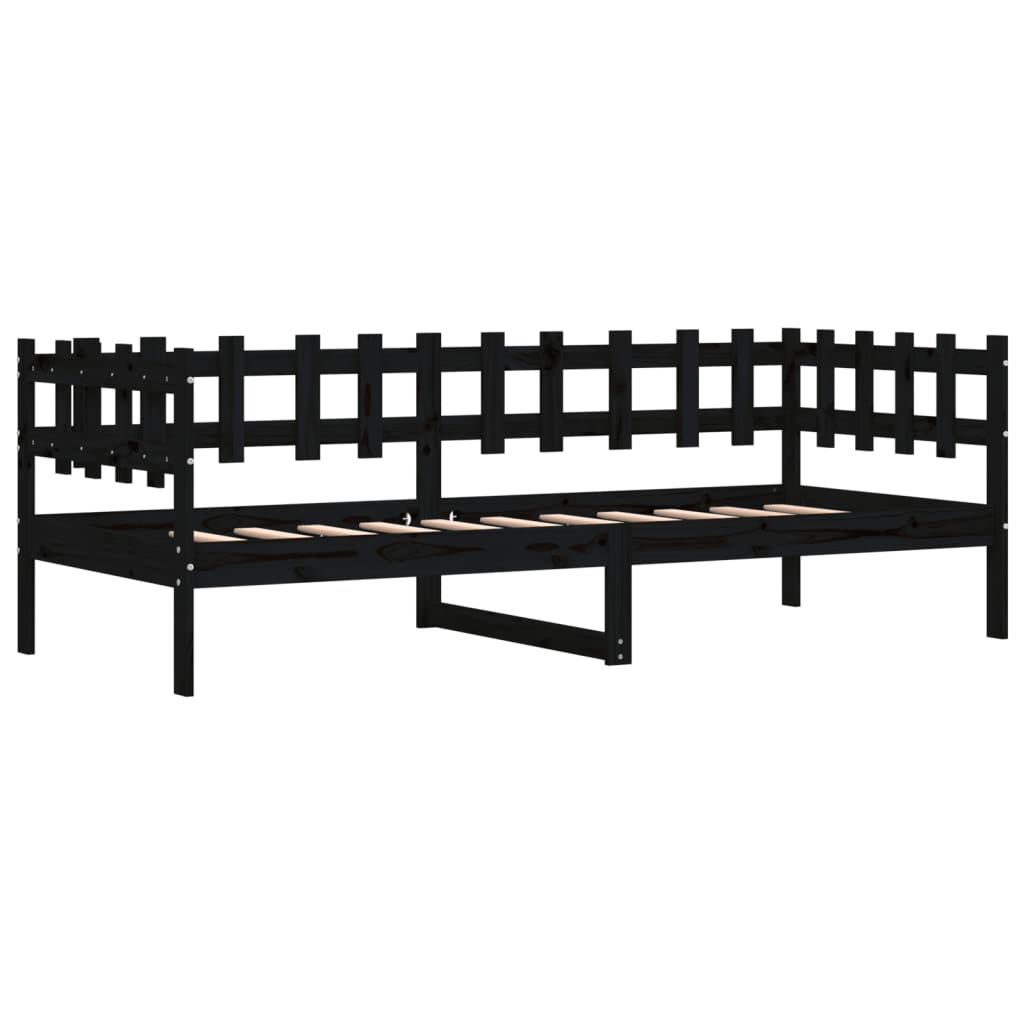 vidaXL daybed 90x200 cm massivt fyrretræ sort