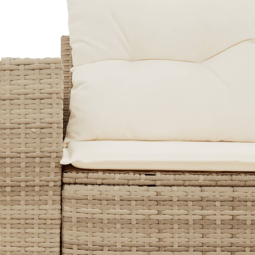 vidaXL 2-personers havesofa med hynder polyrattan beige