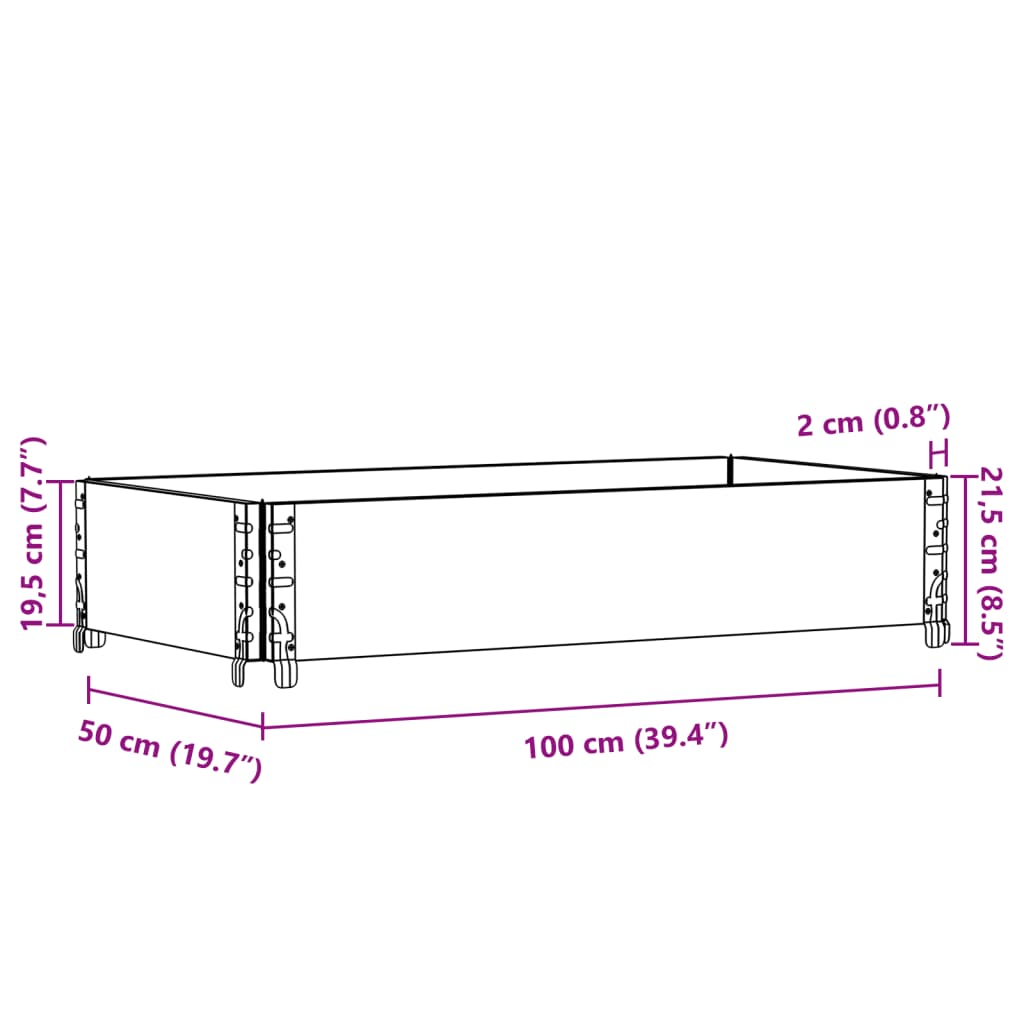 vidaXL plantekasse 100x50 cm massivt fyrretræ grå