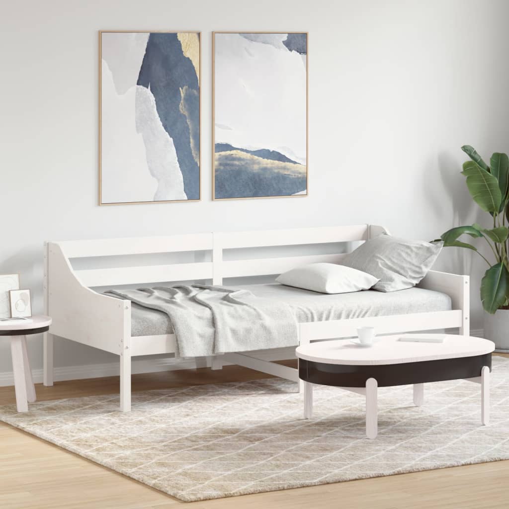 vidaXL daybed uden madras 90x200 cm massivt fyrretræ hvid