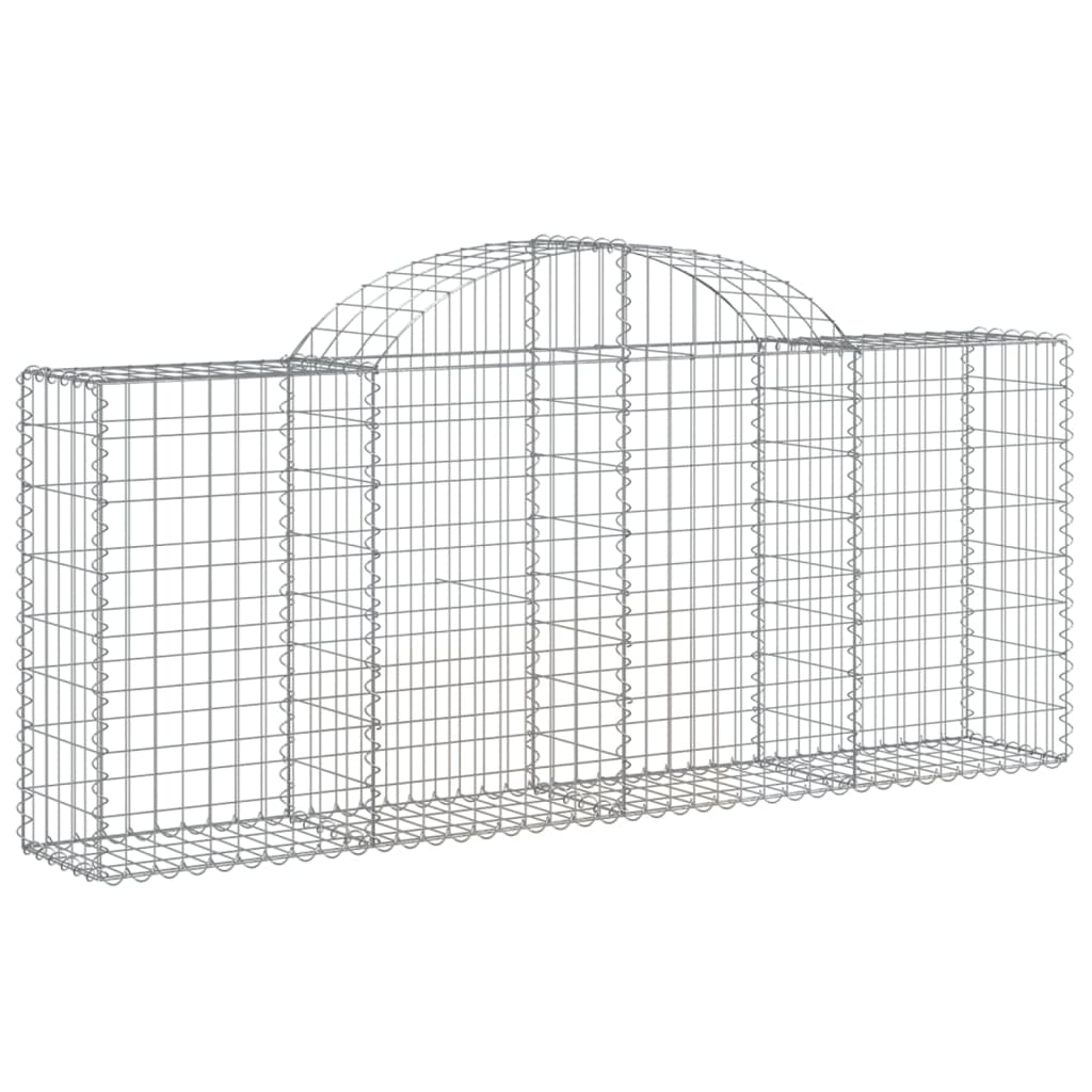 vidaXL buede gabionkurve 9 stk. 200x30x80/100 cm galvaniseret jern