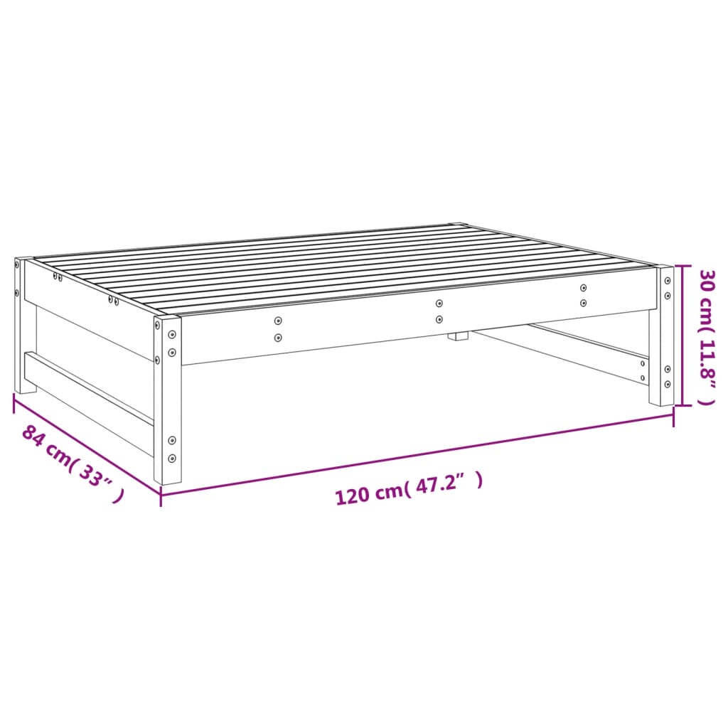 vidaXL udendørs fodskammel 120x80 cm imprægneret fyrretræ