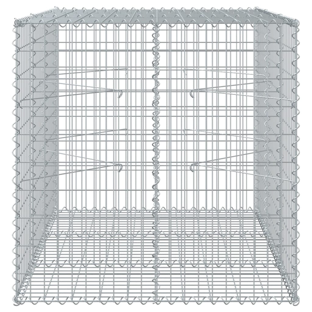 vidaXL gabionkurv med cover 150x100x100 cm galvaniseret jern