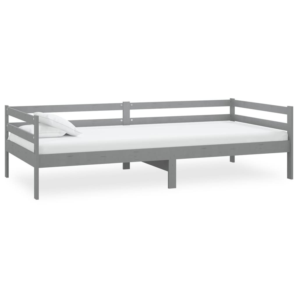 vidaXL daybed med madras 90x200 cm massivt fyrretræ grå