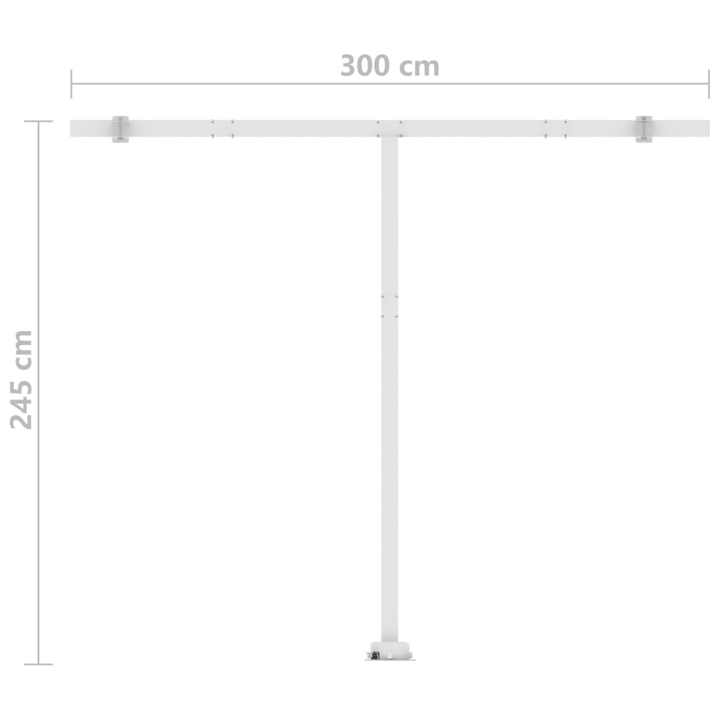 vidaXL markise m. LED-lys 350x250 cm manuel betjening cremefarvet