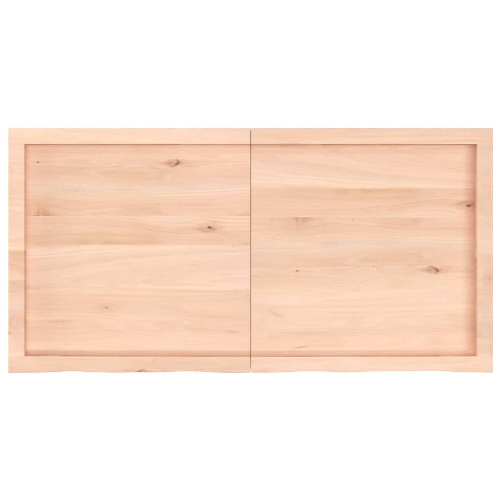 vidaXL bordplade til badeværelse 120x60x(2-4)cm massivt træ ubehandlet