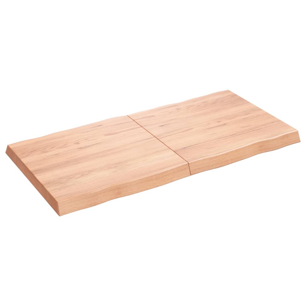 vidaXL bordplade 120x60x(2-6) cm naturlig kant behandlet træ lysebrun