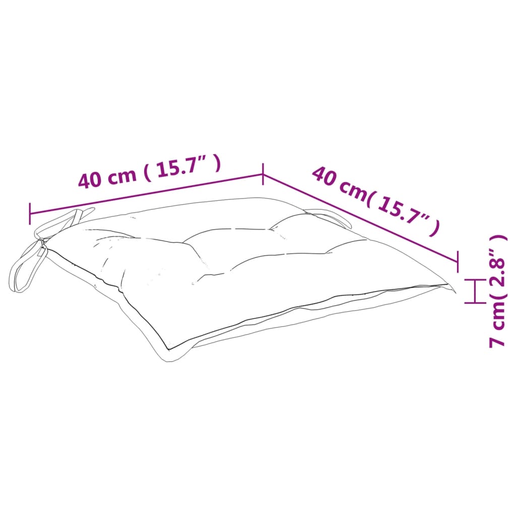 vidaXL stolehynder 4 stk. 40x40x7 cm stof flerfarvet