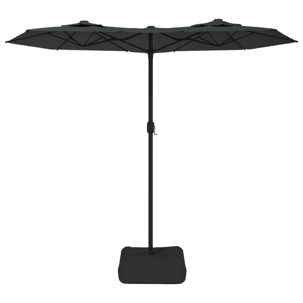 vidaXL parasol m. dobbelt parasoldug 316x240 cm antracitgrå