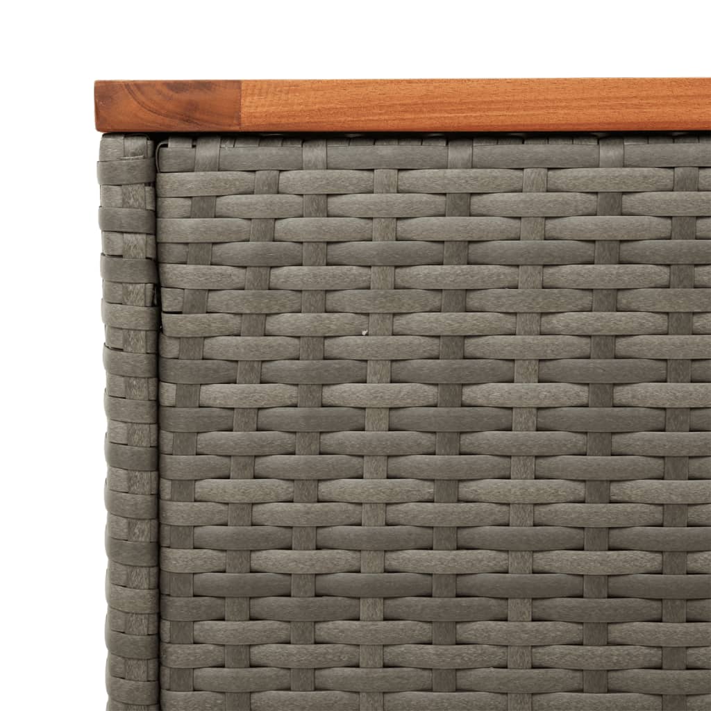 vidaXL havesideborde 2 stk. 55x34x37 cm polyrattan og massivt træ grå