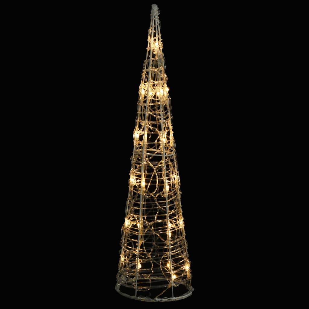 vidaXL dekorativ lyspyramide LED 60 cm akryl varm hvid
