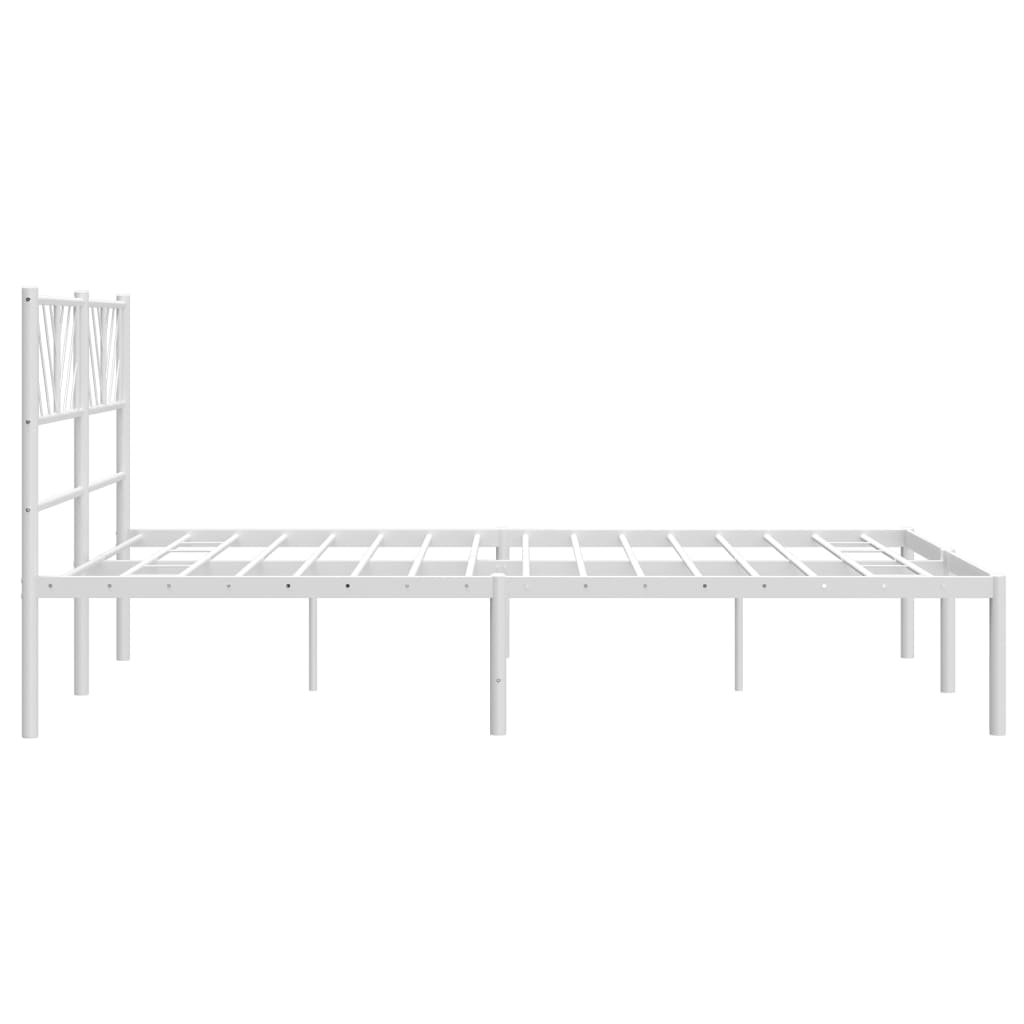 vidaXL sengeramme med sengegavl 150x200 cm metal hvid