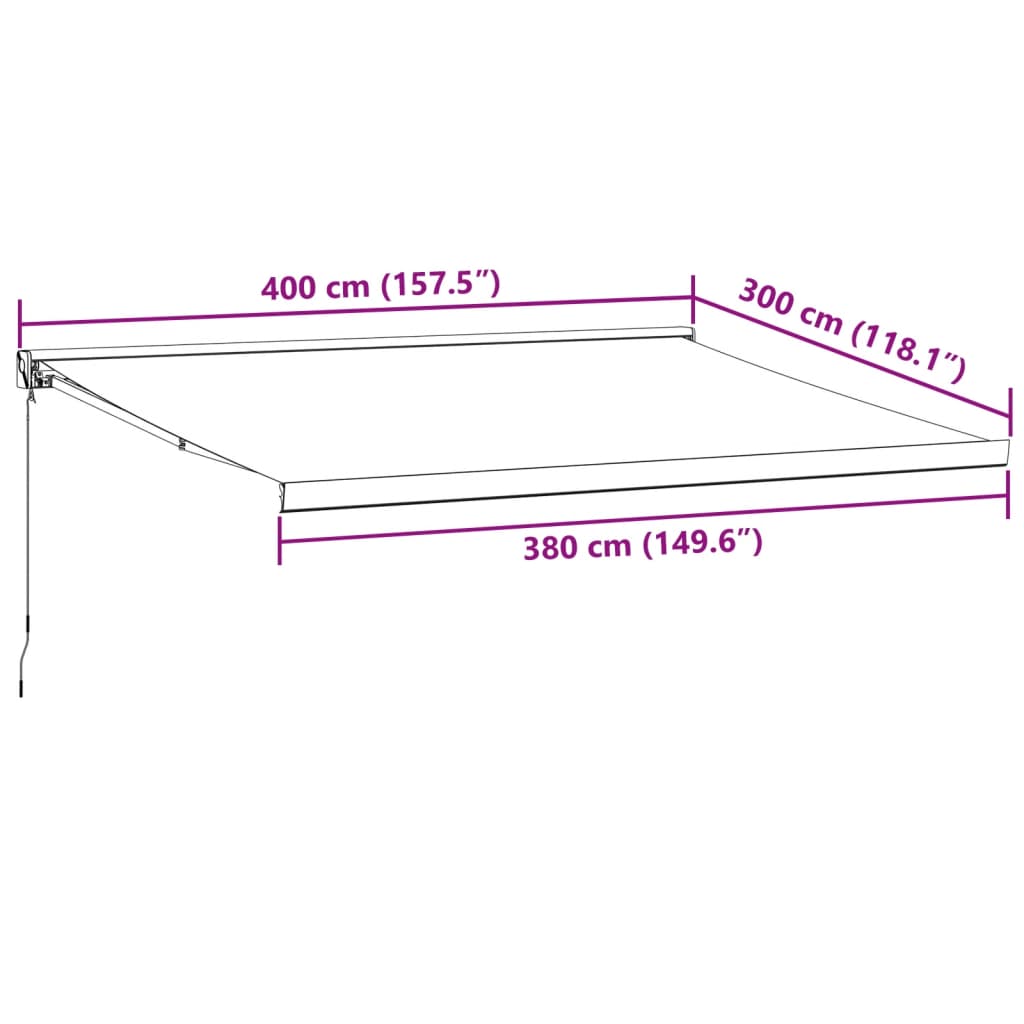 vidaXL markise 400x300 cm automatisk betjening brun