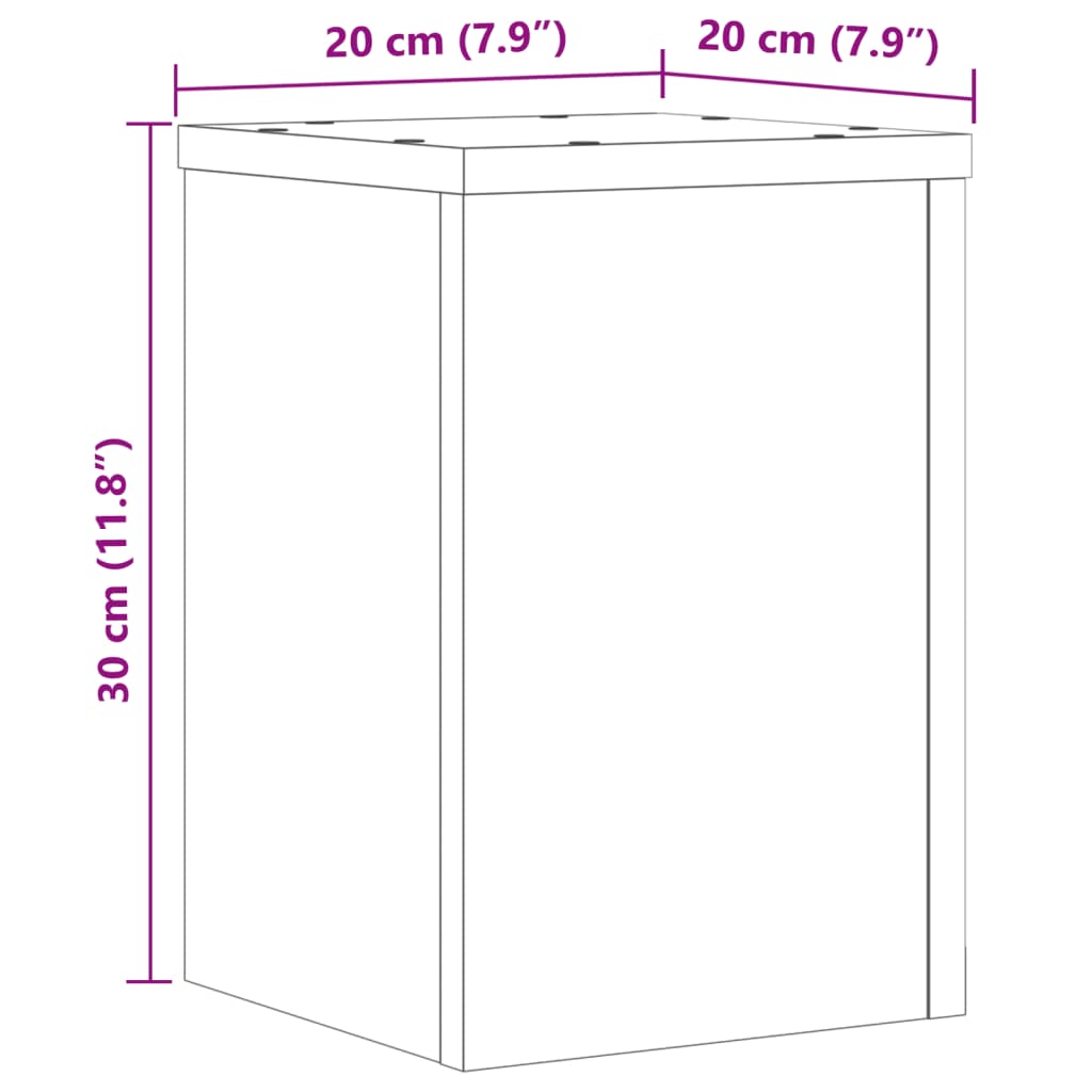 vidaXL plantestativer 2 stk. 20x20x30 cm konstrueret træ hid