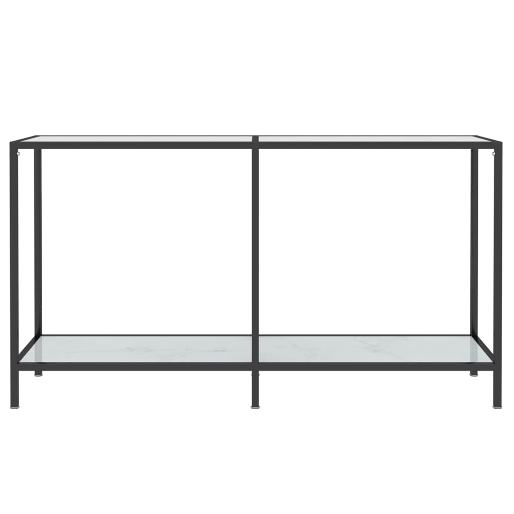 vidaXL konsolbord 140x35x75,5 cm hærdet glas hvid