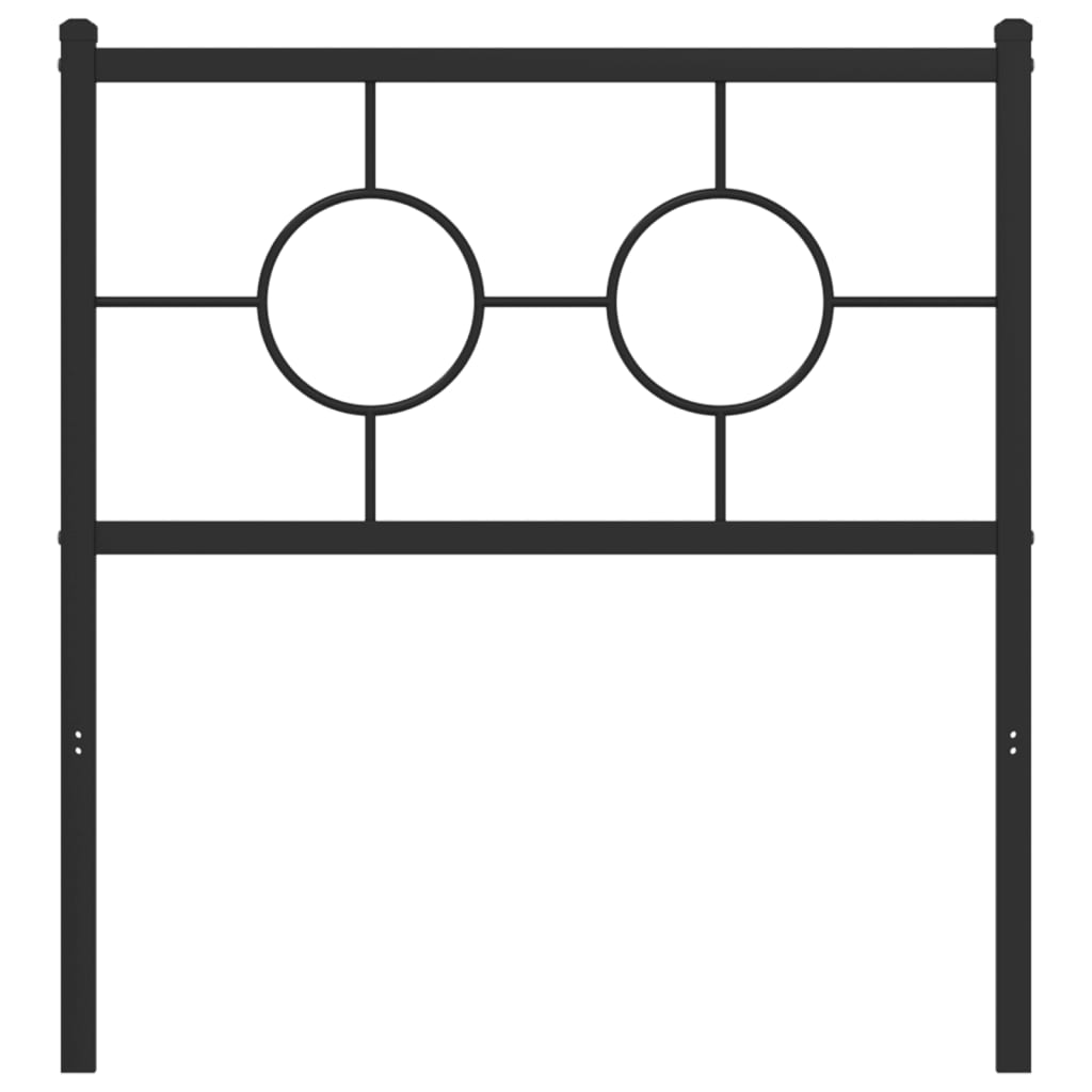 vidaXL sengegavl 75 cm metal sort