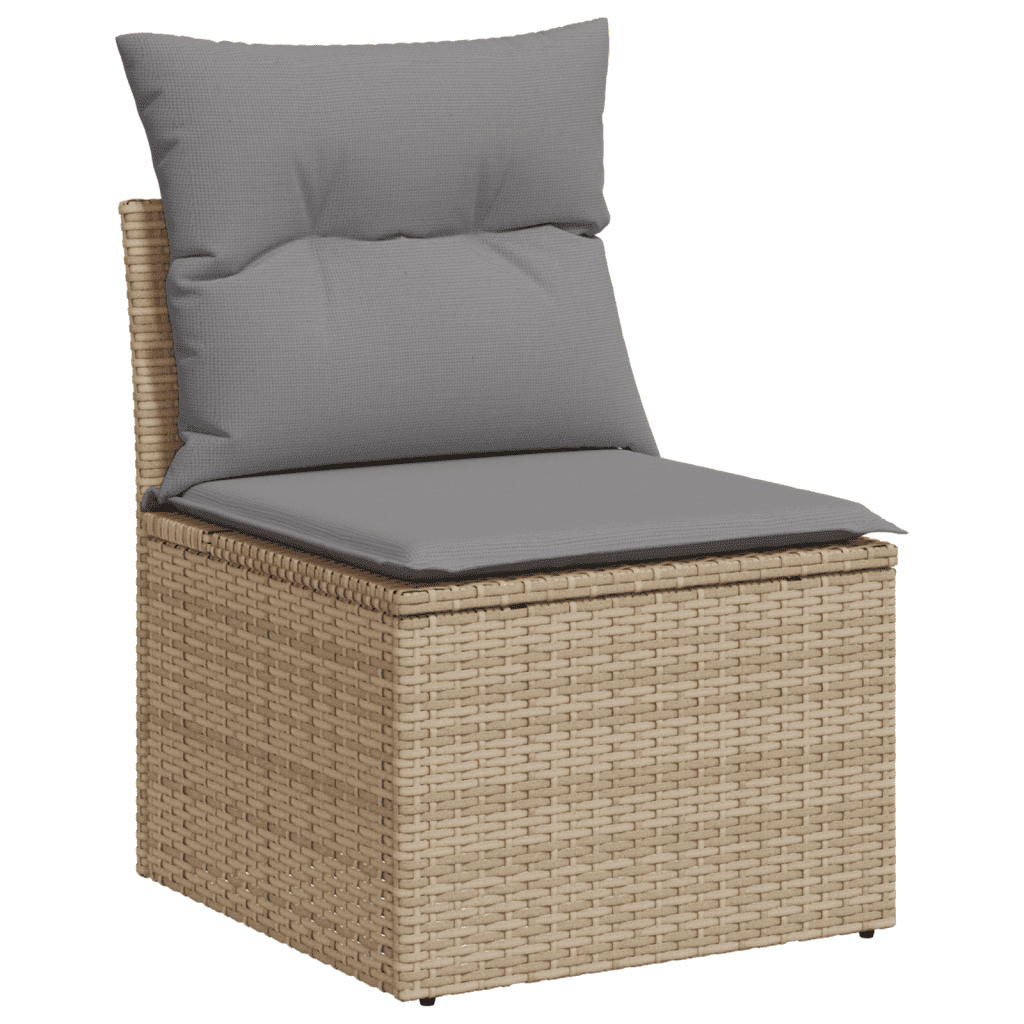 vidaXL sofasæt til haven 6 dele med hynder polyrattan beige