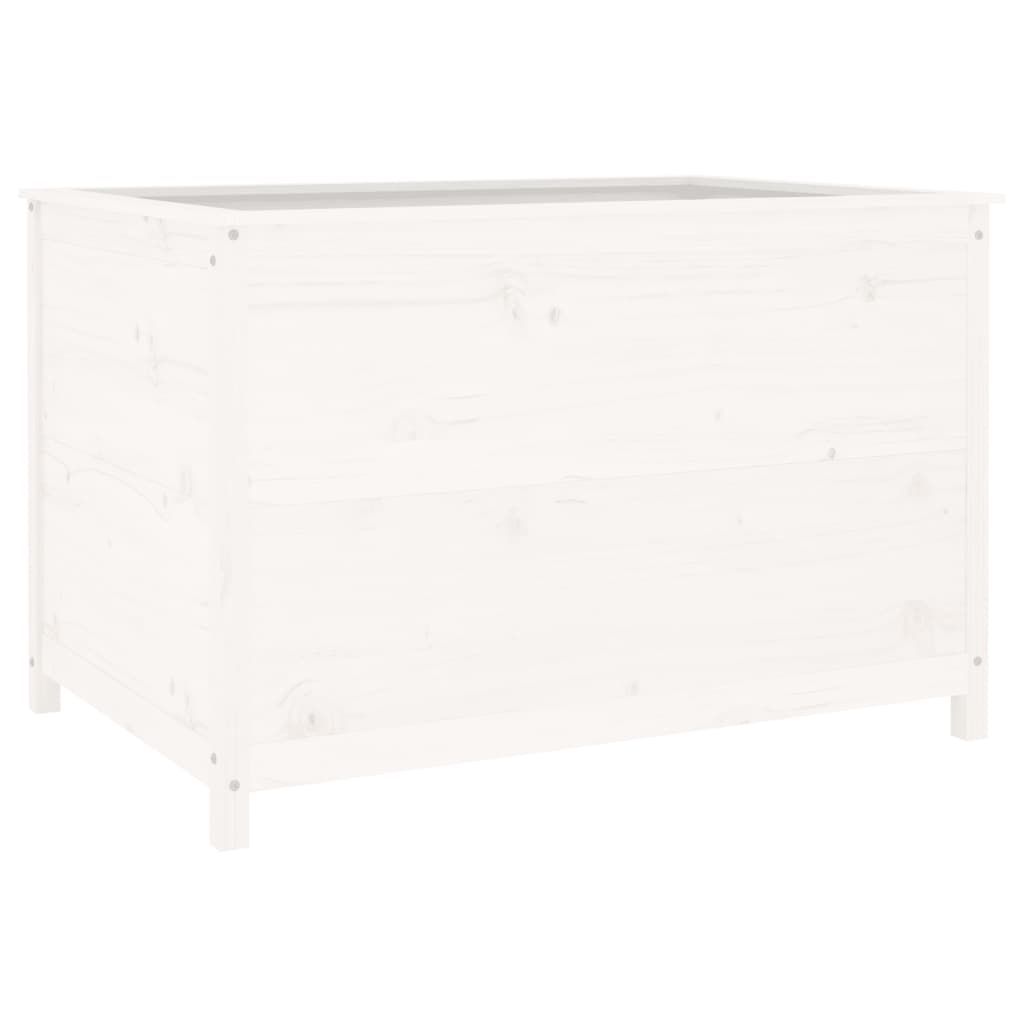 vidaXL højbed 119,5x82,5x78 cm massivt fyrretræ hvid