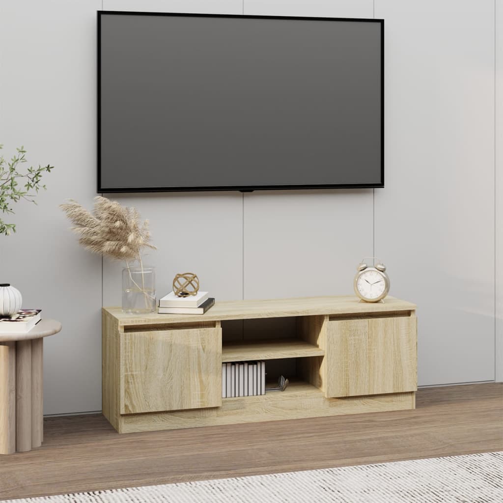 vidaXL tv-bord med låge 102x30x36 cm sonoma-eg
