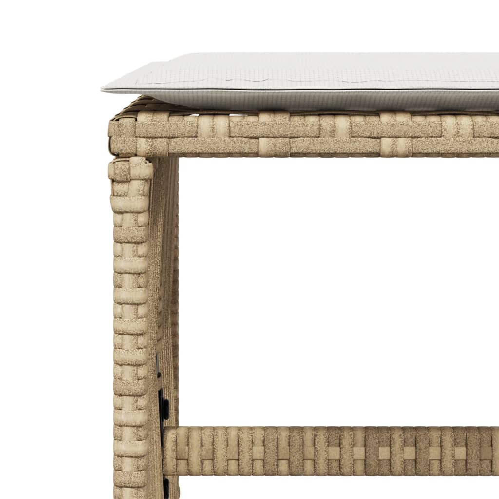 vidaXL haveskamler 4 stk. med hynder 41x41x36 cm polyrattan beige