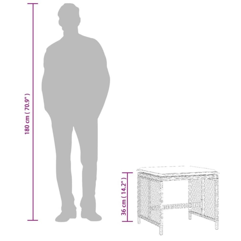 vidaXL haveskamler 4 stk. med hynder 41x41x36 cm polyrattan grå