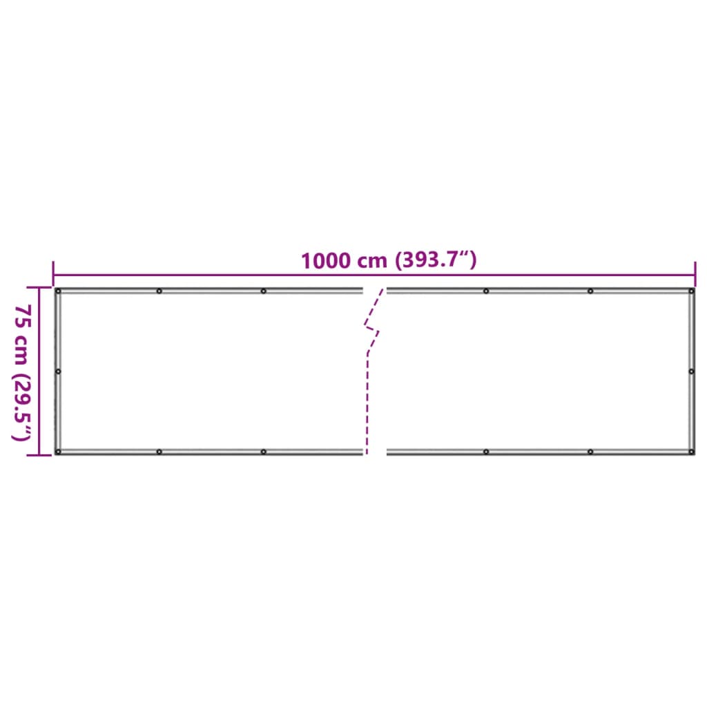 vidaXL altanafskærmning 1000x75 cm PVC antracitgrå