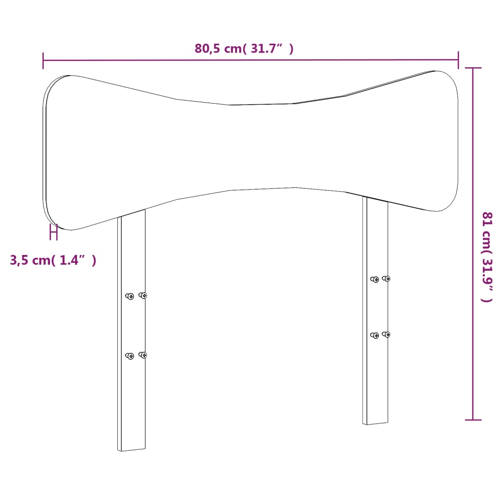 vidaXL sengegavl 75 cm massivt fyrretræ gyldenbrun