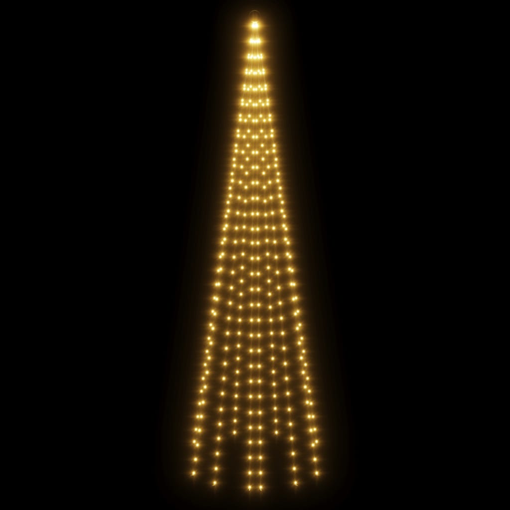 vidaXL juletræ til flagstang 310 LED'er 300 cm varmt hvidt lys