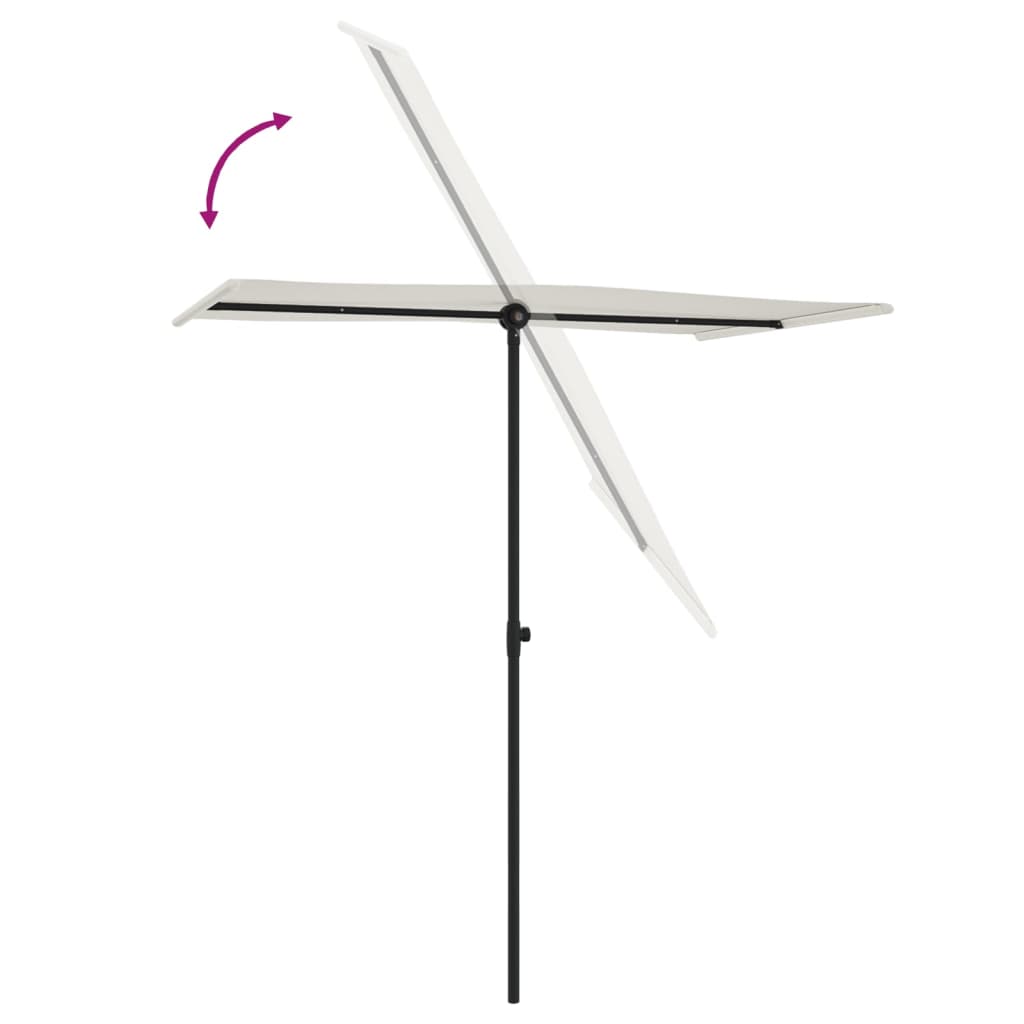 vidaXL udendørs parasol med aluminiumsstang 180x110 cm sandfarvet