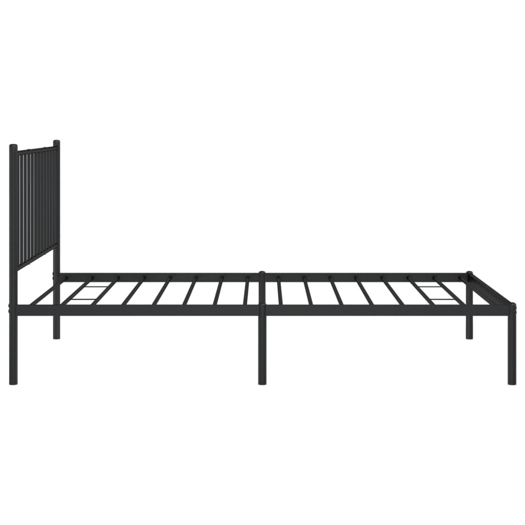 vidaXL sengeramme med sengegavl 100x190 cm metal sort