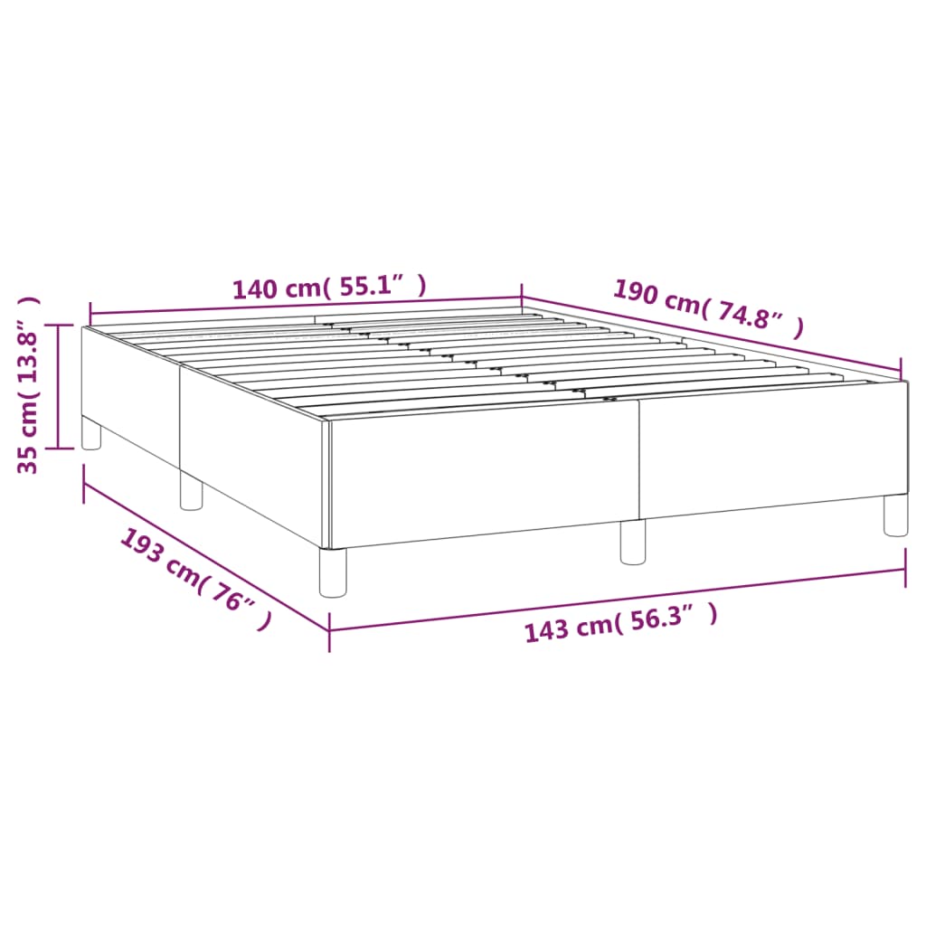 vidaXL sengeramme uden madras 140x190 cm stof sort