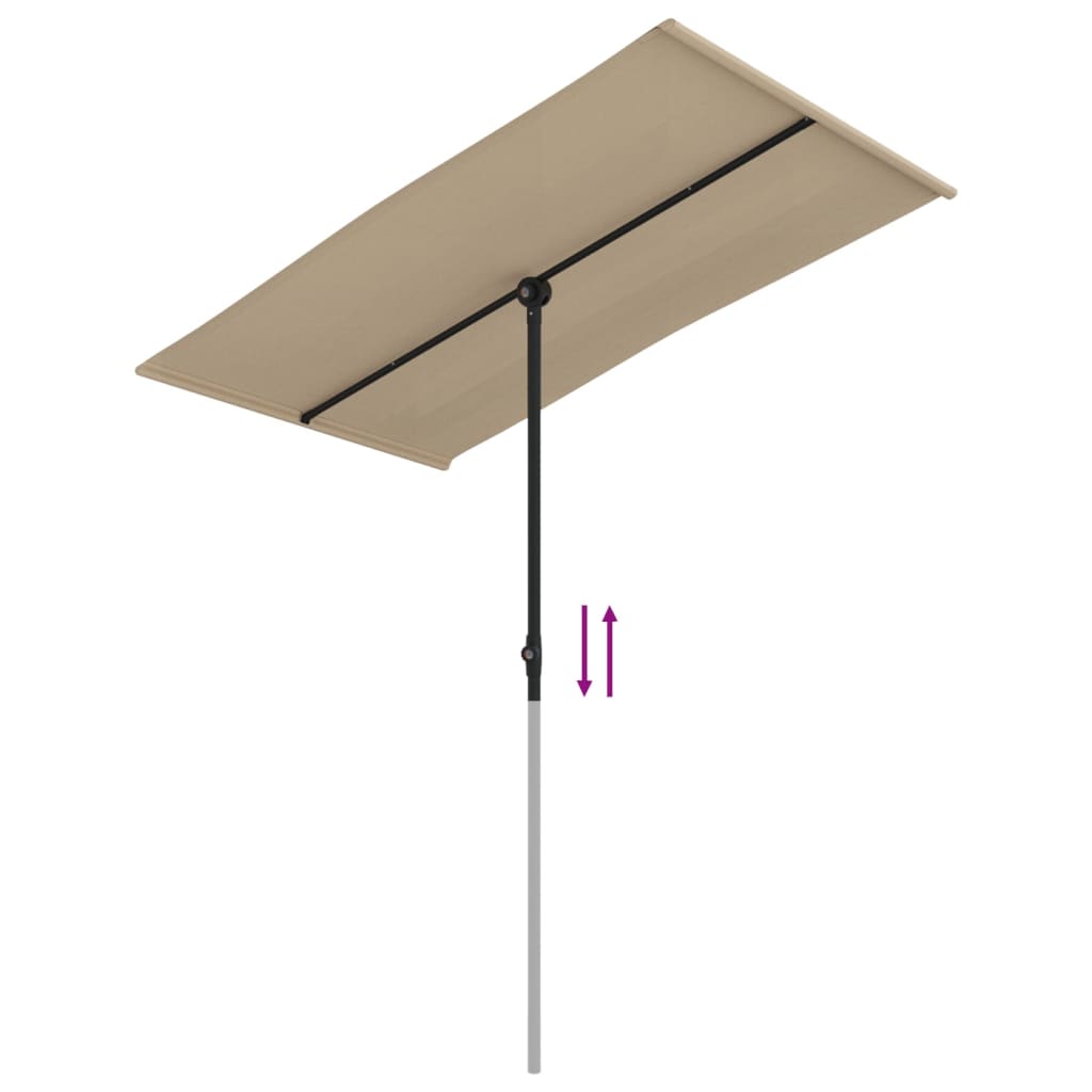 vidaXL haveparasol med aluminiumstang 180x110 cm gråbrun