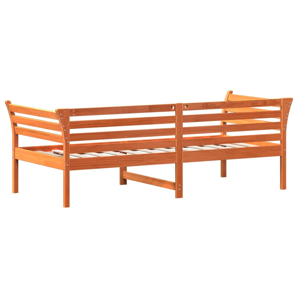 vidaXL daybed uden madras 90x200 cm massivt fyrretræ gyldenbrun