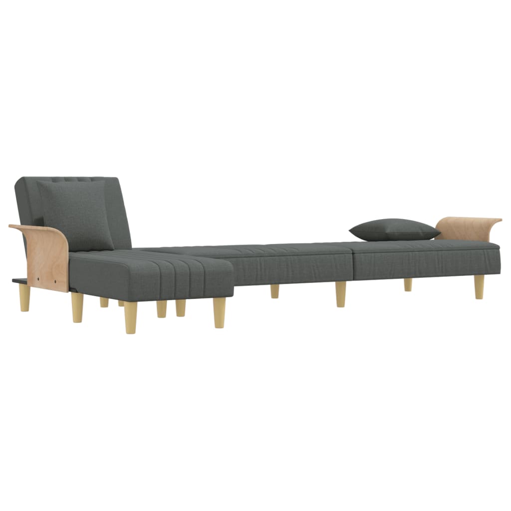 vidaXL L-formet sovesofa 279x140x70 cm stof mørkegrå