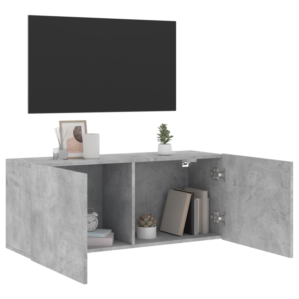 vidaXL væghængt tv-bord 100x30x41 cm betongrå