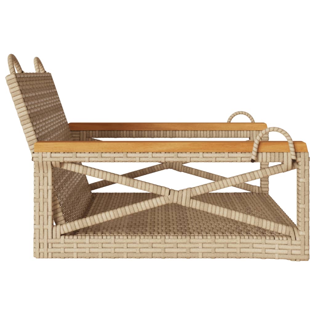 vidaXL gyngebænk 63x62x40 cm polyrattan beige