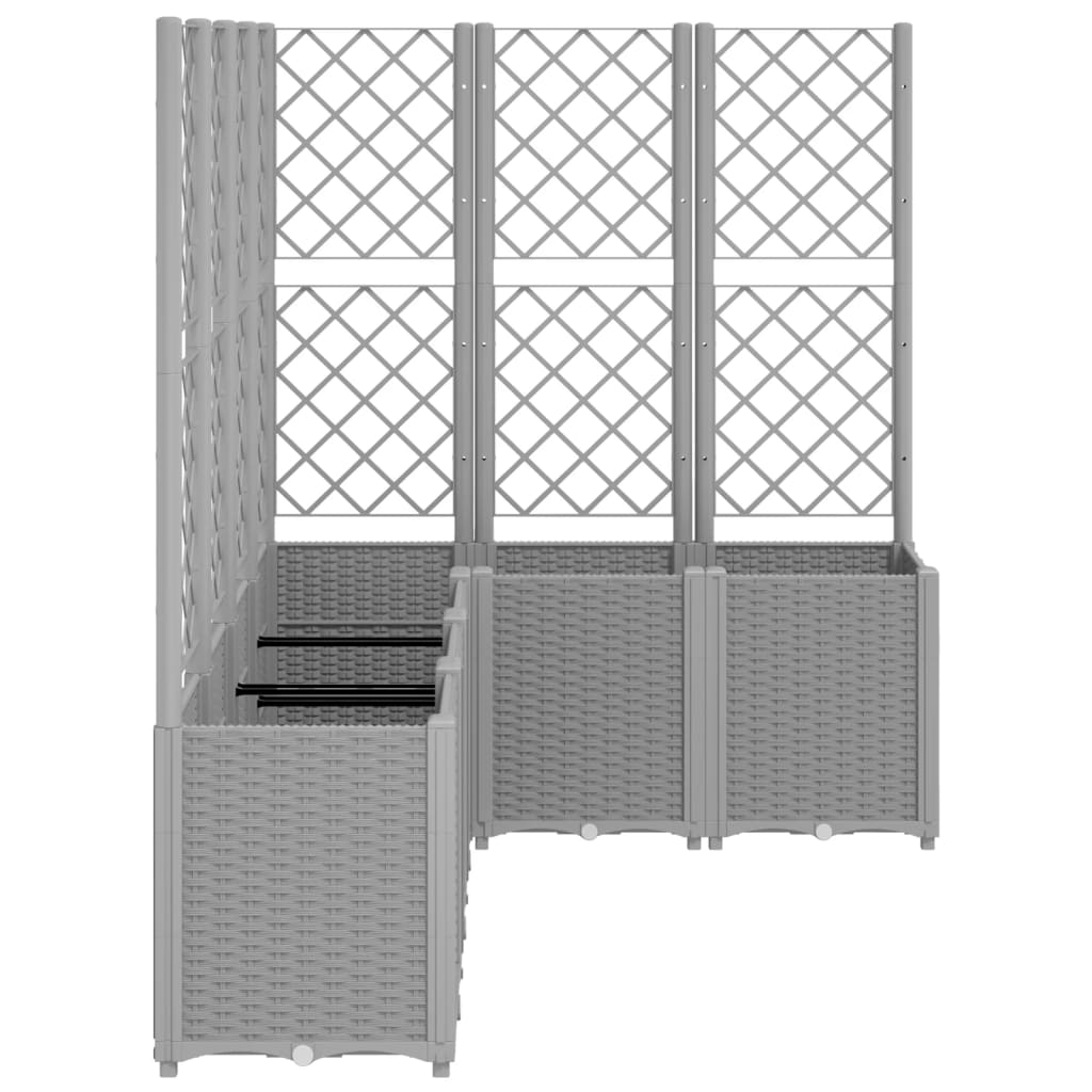 vidaXL plantekasse med espalier 160x120x140 cm PP lysegrå