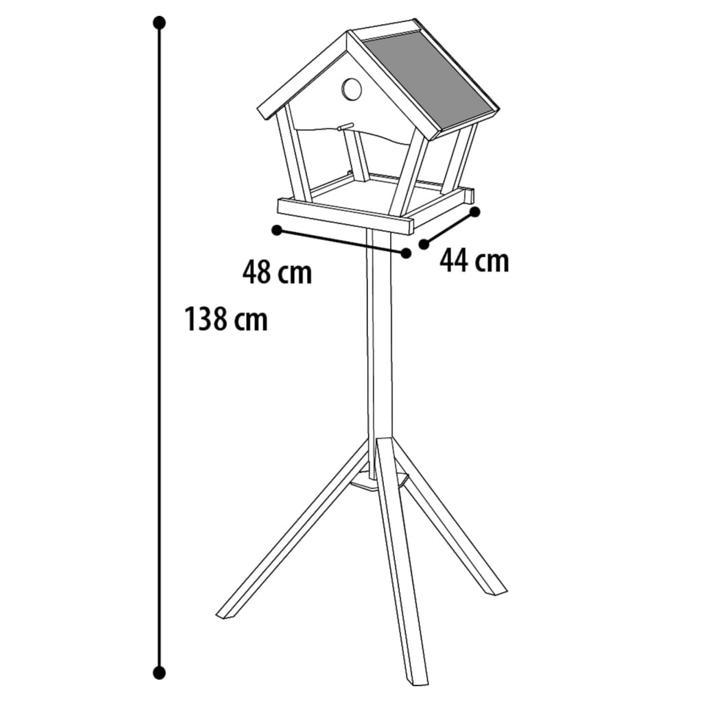 FLAMINGO fuglehus med stativ Tjorn 48x44x138 cm lysegrå